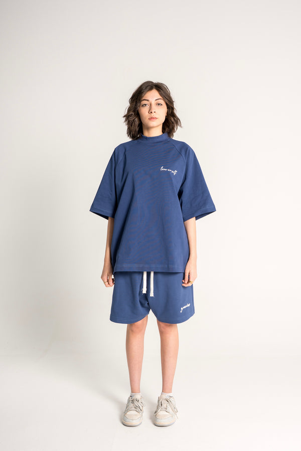 Dark Navy “Love Ur Self” Boxy Tee