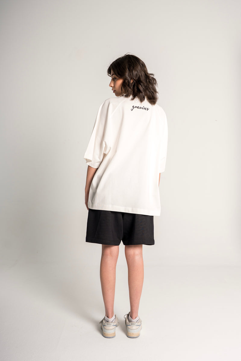 White “Love Ur Self” Boxy Tee